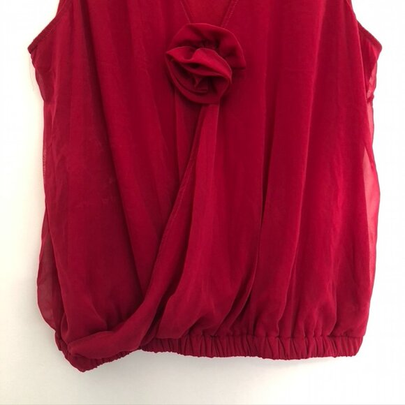 NEW NWT OLD TAG TORRID 1 Plus Size Surplice Chiffon Blouse Raspberry Pink Red 1X - Picture 3 of 15